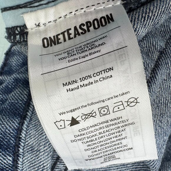 One Teaspoon Ankle Jeans Womens 29X28 High Waist Baggy Distressed Striped - Picture 9 of 13